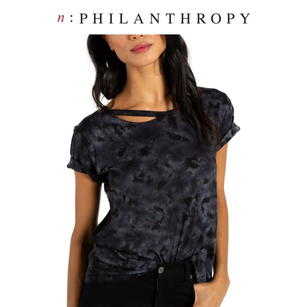n:Philanthropy Harlow BFF Tee in Black Tie Dye